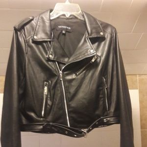 Whowhatwear pleather coat